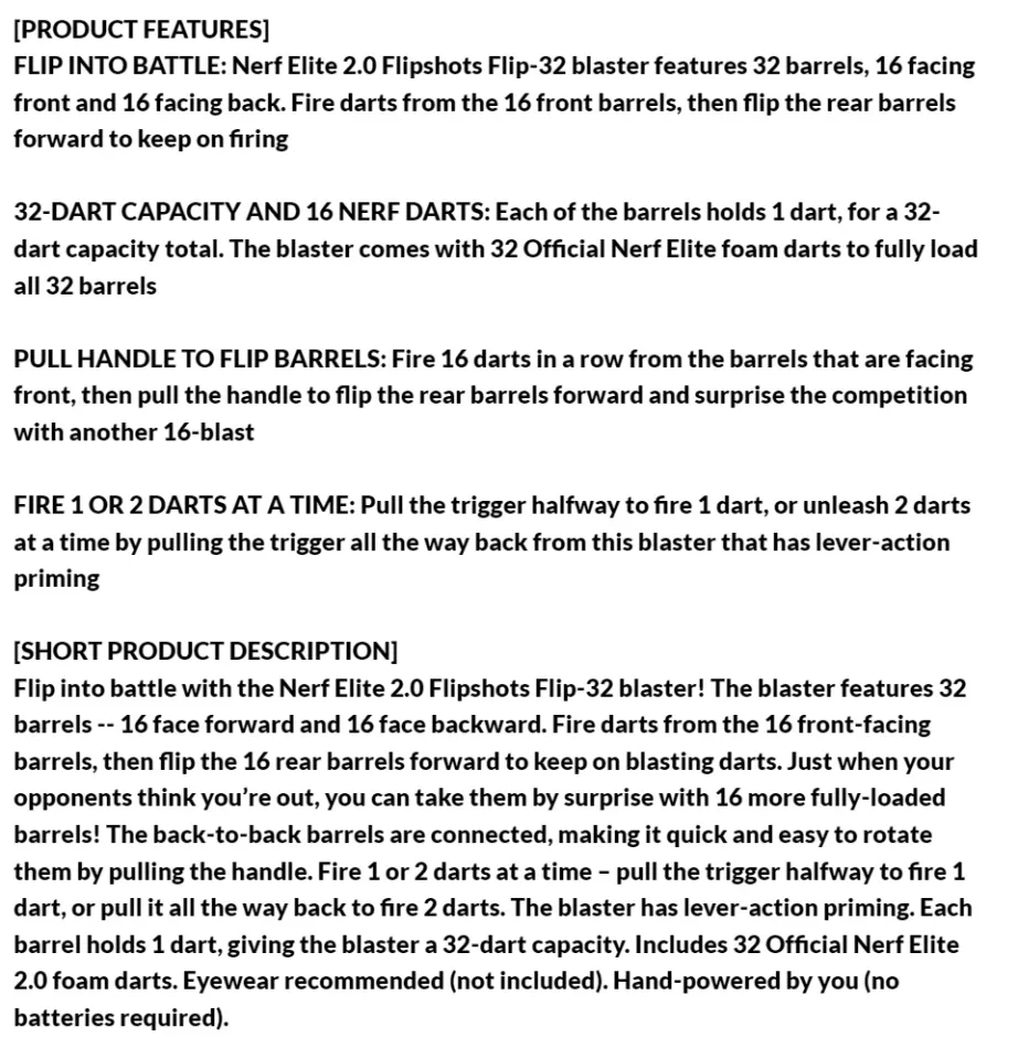 Nerf Elite 2.0 Flipshots Flip-32 Blaster, 32 Dart Barrels Flip to Double  Your Firepower, 32-Dart Capacity, 32 Nerf Darts 