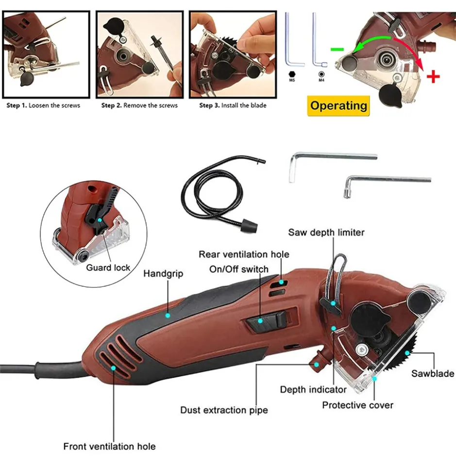 NEW ORIGINAL Professional Compact Circular Saw Machine, Multi-functional, Rotorazer  Platinum Compact Circular Saw Set - Extra