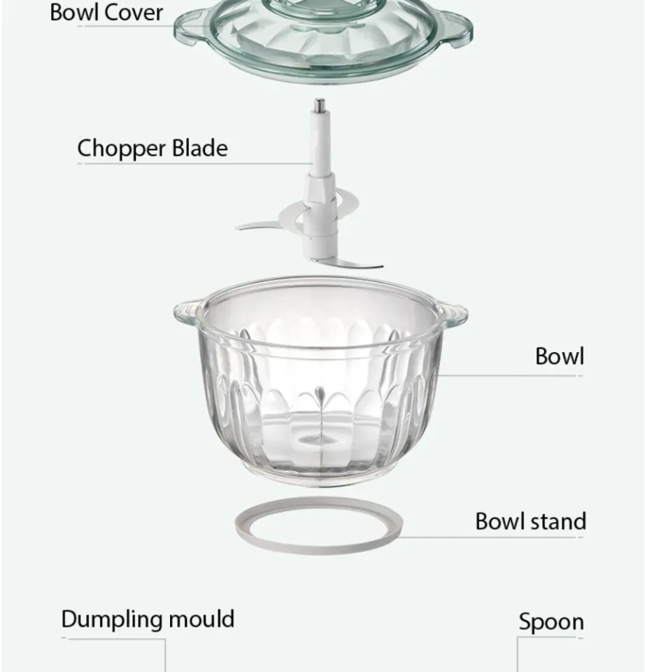 2.5L Food Chopper with Double Layer and Four Blade - Bear Malaysia