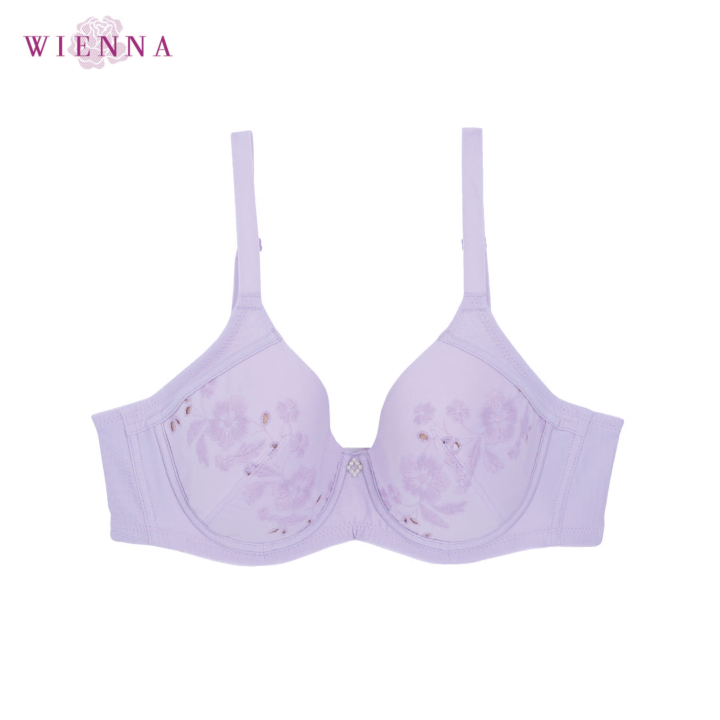 wienna-db91304-ชุดชั้นใน-เวียนนา-beauty-เสื้อชั้นใน-มีโครง-ไซซ์-b-c-d-32-36-สีออฟไวท์-ม่วง-เนื้อ-rose-carnation