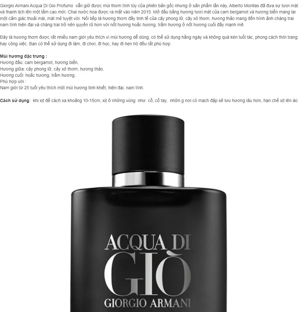 Dầu thơm GIORGIO ARMANI ACQUA DI GIO PROFUMO EDT 125ml 