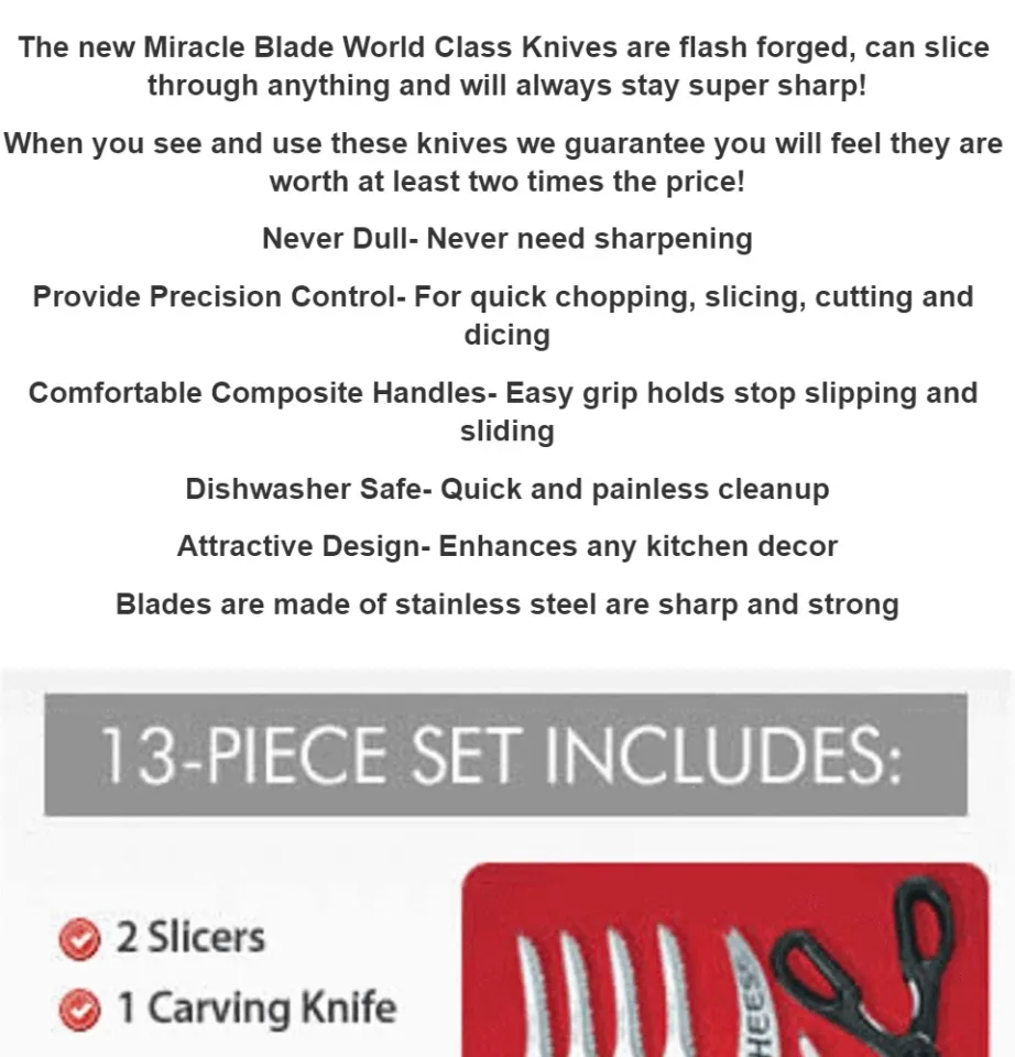 Miracle Blade World Class Knife Descriptions