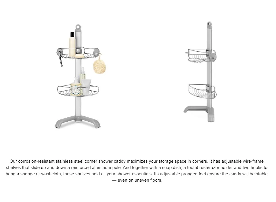 Simplehuman Shower shelves on a floor stand - BT1064