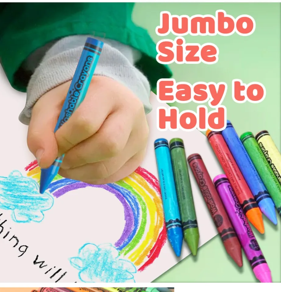 Jar Melo 16 Colors Jumbo Crayons for Toddlers, Non Toxic Washable Crayons  for Babies, Easy to