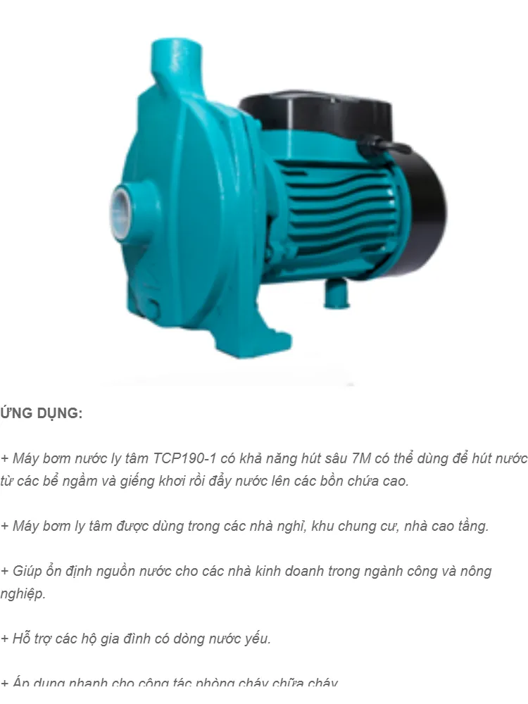 Bơm đĩa( ly tâm) SWIRLS TCP190-1 ( 2HP ) Bơm đĩa( ly tâm) SWIRLS TCP190-1 ( 2HP )