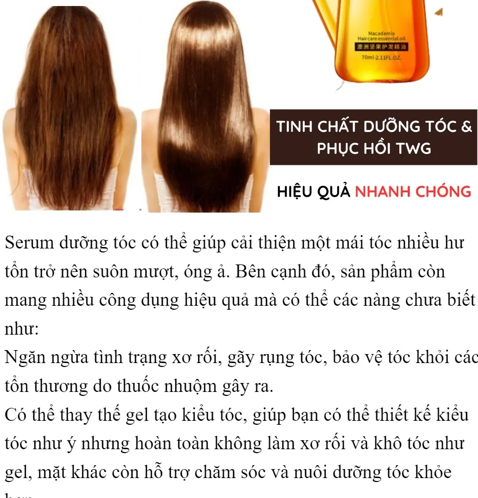 Giữ cho tóc luôn mềm mượt với tinh dầu dưỡng tóc - Với tính năng dưỡng ẩm và nuôi dưỡng các sợi tóc, tinh dầu dưỡng tóc giúp tóc trở nên chắc khỏe và khỏe mạnh hơn. Hãy xem hình ảnh để khám phá sự lựa chọn hoàn hảo này cho mái tóc của bạn.