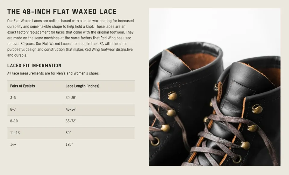 Red Wing Heritage 48-Inch Flat Waxed Lace