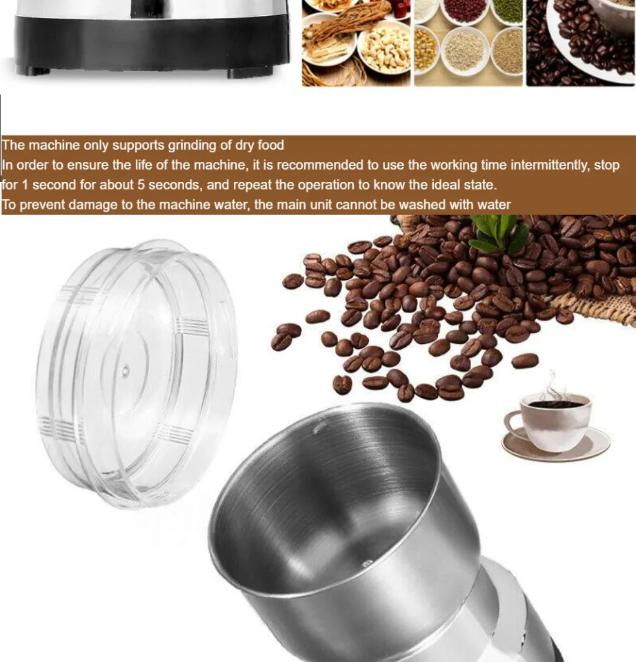 220V 150W 300ML Electric Coffee Bean Grinder DIY Stainless Steel