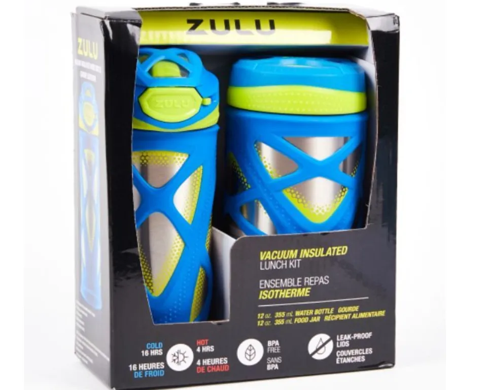 ZULU Kids Lunch Kit Vacuum Insulated Water Bottle and Food Jar Set