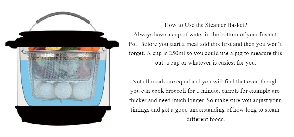 AOZITA Steamer Basket for Instant Pot Accessories 6 qt or 8 quart - 2 Tier  Stackable 18/8 Stainless Steel Mesh - Silicone Handle - Vegetable Steamer
