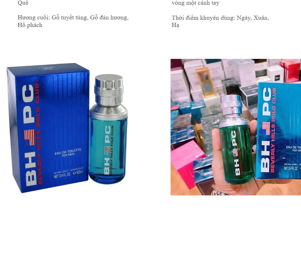 HCM]Nước hoa nam cao cấp BEVERLY HILLS POLO CLUB BLUE 100ml 