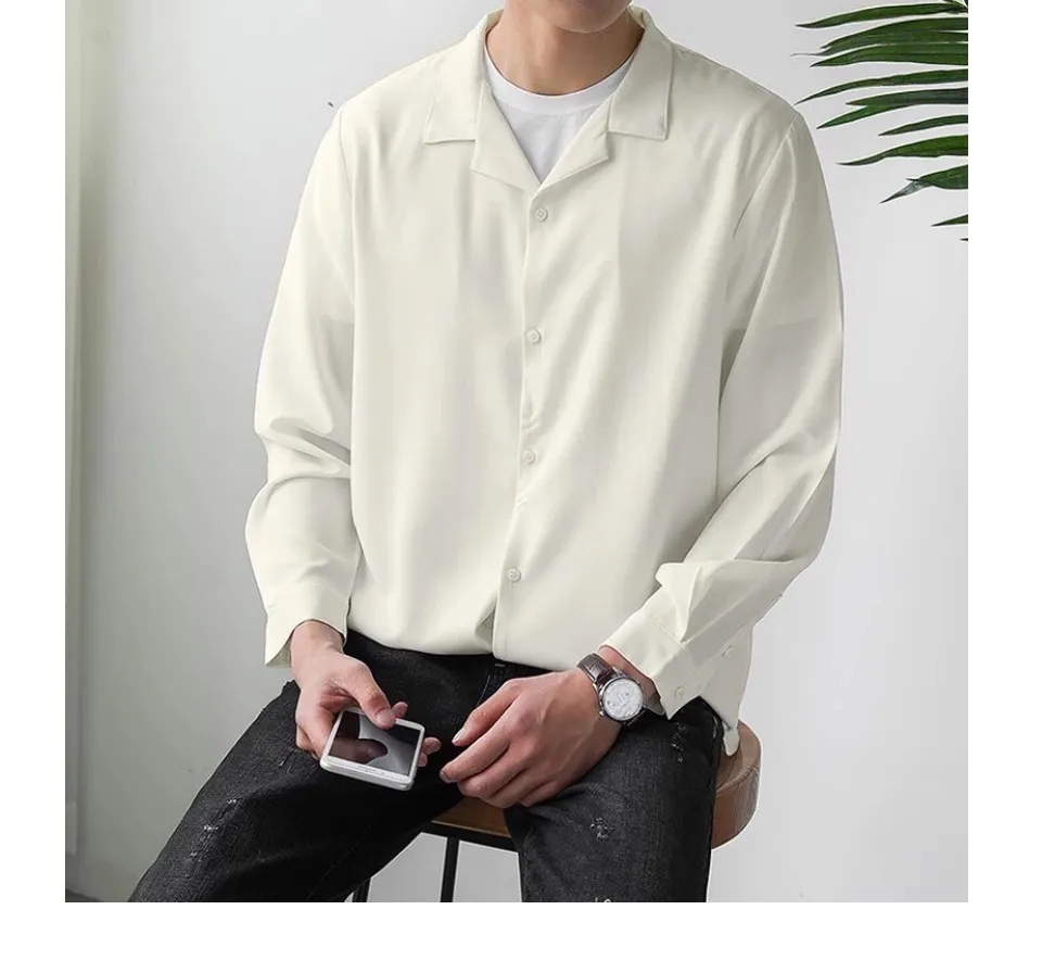 Áo sơ mi cổ Vest tay ngắn Unisex