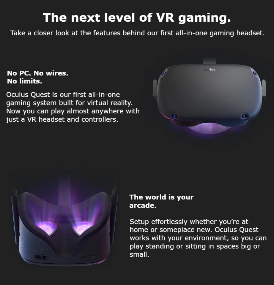  Oculus Quest All-in-one VR Gaming Headset – 64GB