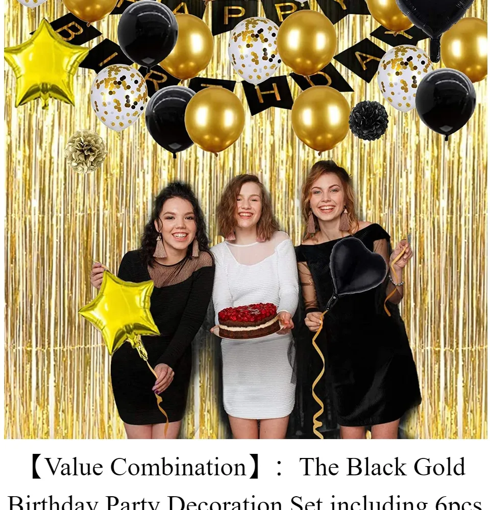 Gold - Black Adult Party Happy Birthday Decoration with Fairy Light and Arc  Garland Kit for 18th, 21st, 30th, 40th, 50th, 60th Party Decoration - Party  Propz: Online Party Supply And Birthday