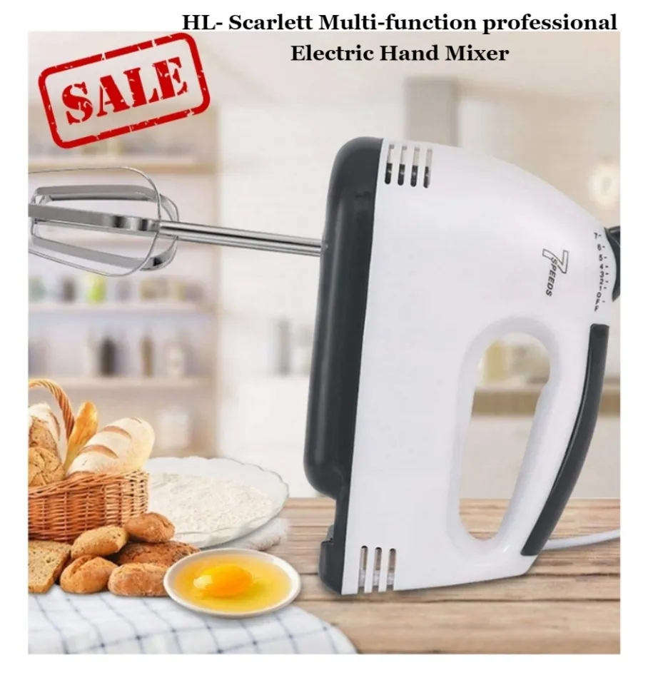Scarlett Electric 7 Speed Hand Mixer With 4 Pieces Stainless Blender Bitter  For Cake/cream Mix