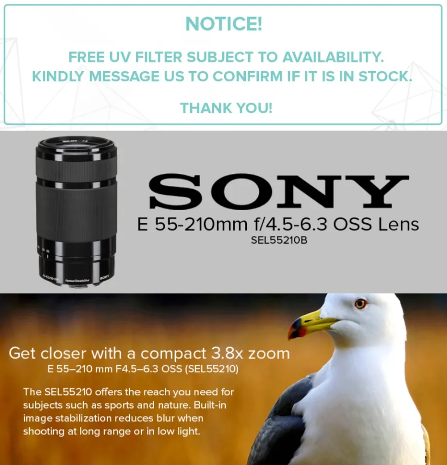 Sony SEL55210/BQ/ E 55–210 mm F4.5-6.3 OSS Lens | Lazada PH