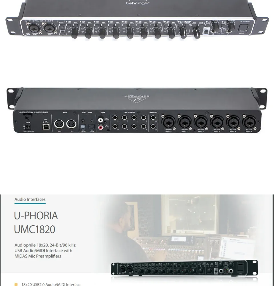 behringer u phoria umc 1820