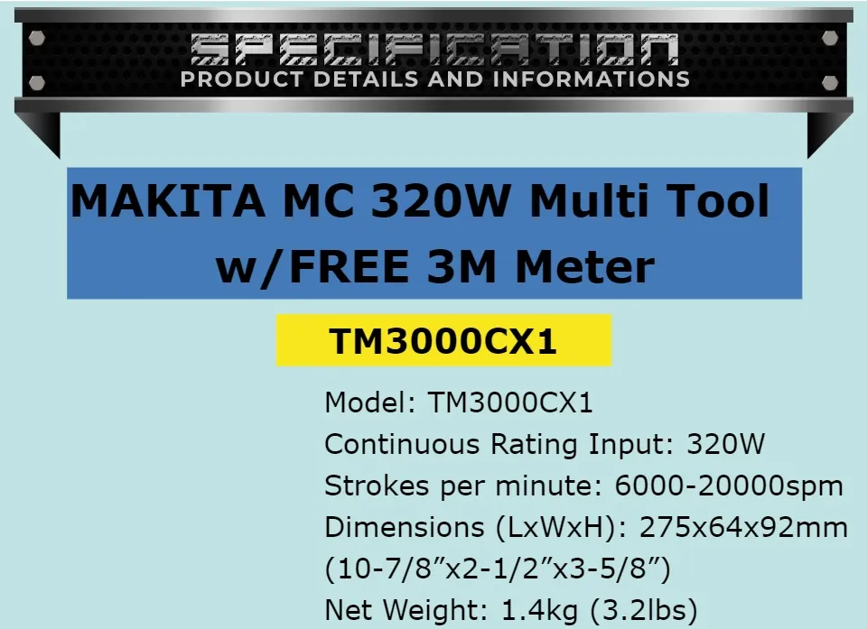 Multi tool 320W TM3000CX1J MAKITA