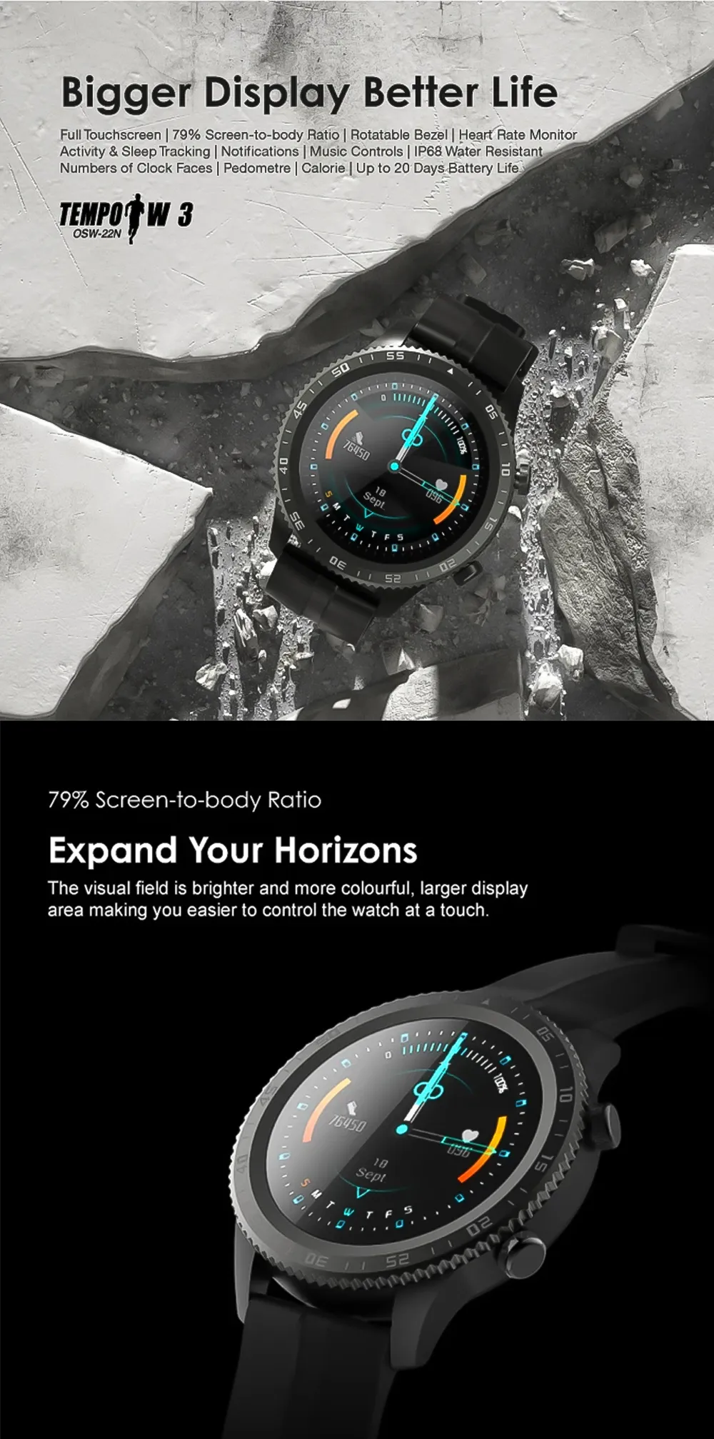 Oraimo Watch - OSW 22N- Black 1 Oraimo
