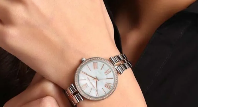 Michael Kors Women's Gabbi Gold Tone Stainless Steel Glitz Watch MK398