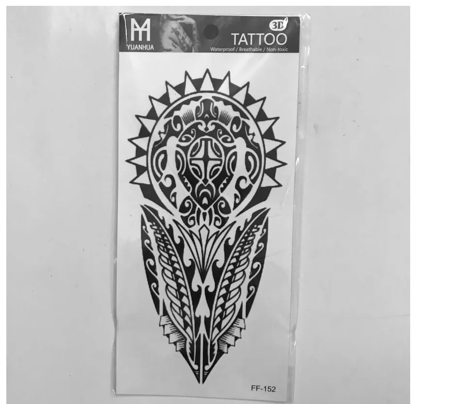 Hình Xăm Dán Cao Cấp Tattoo Maori Hoa Văn Trắng Đen Size 10X20Cm- Mua 10  Tặng 2 Tấm Đồng Size | Lazada.Vn