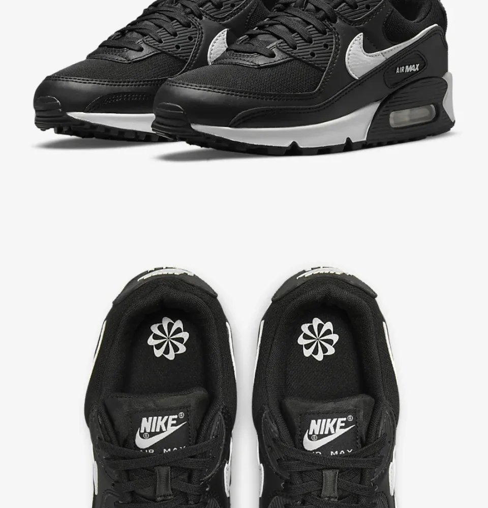 Giày Nike Air Max 90 Gs Black White Dh8010-002 | Lazada.Vn