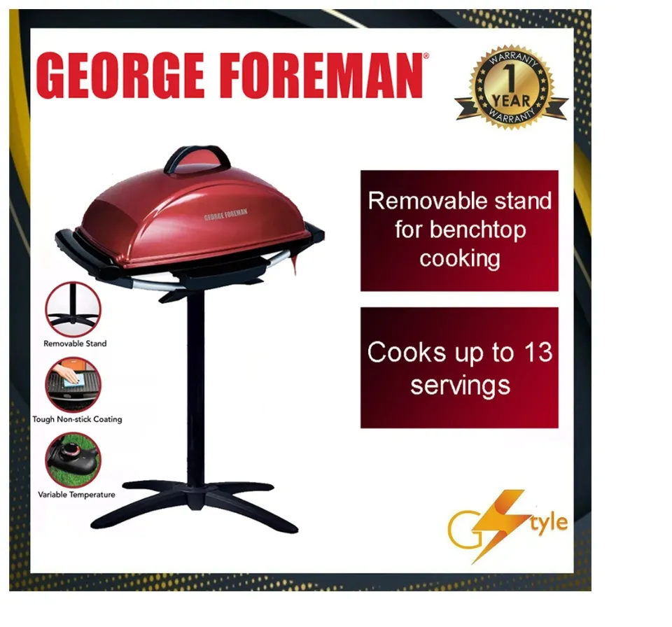  George Foreman 12-Serving Indoor/Outdoor Rectangular