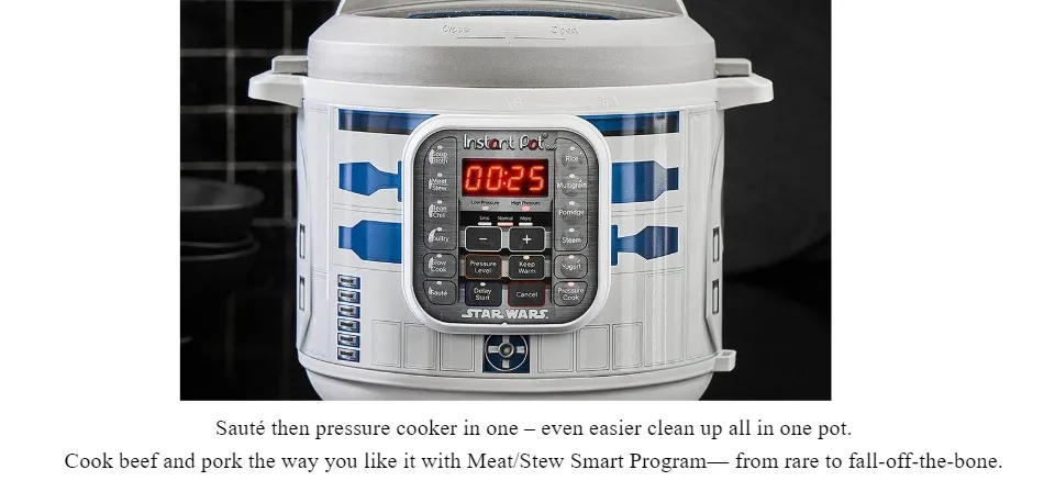 Instant Pot Duo 7-in-1 5.7L Star Wars R2-D2 Multi Pressure Cooker