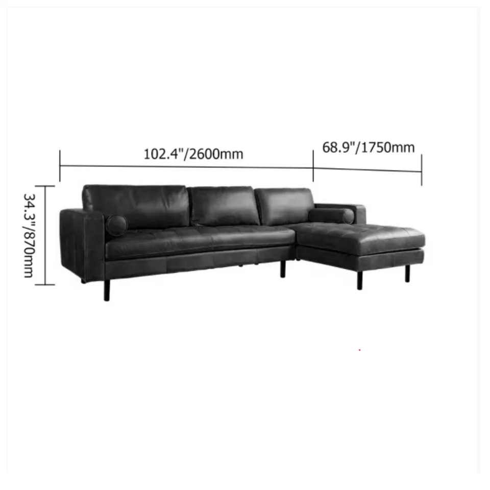 Bộ sofa bọc da sang trọng, kiểu dáng hình chữ L, với chân kim loại EL-SF07  - Nội thất Elegant | Lazada.vn