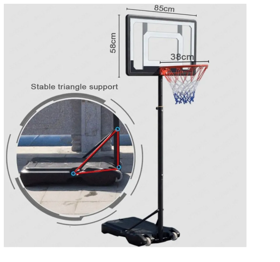 Pro Court Height Basketball Hoop Portable Adjustable Basketball