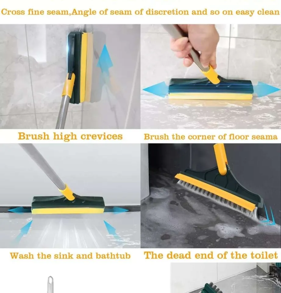 2 In 1 Adjustable V-Shape Cleaning Brush Floor Scrub Magic Broom