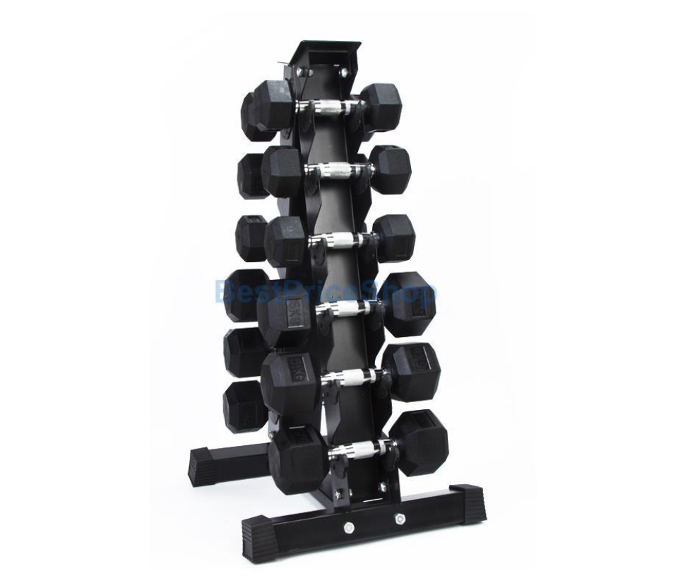 Heavy Duty Barbell A-Frame 6 Tier Dumbbell Rack Stand Weight Holder Storage 