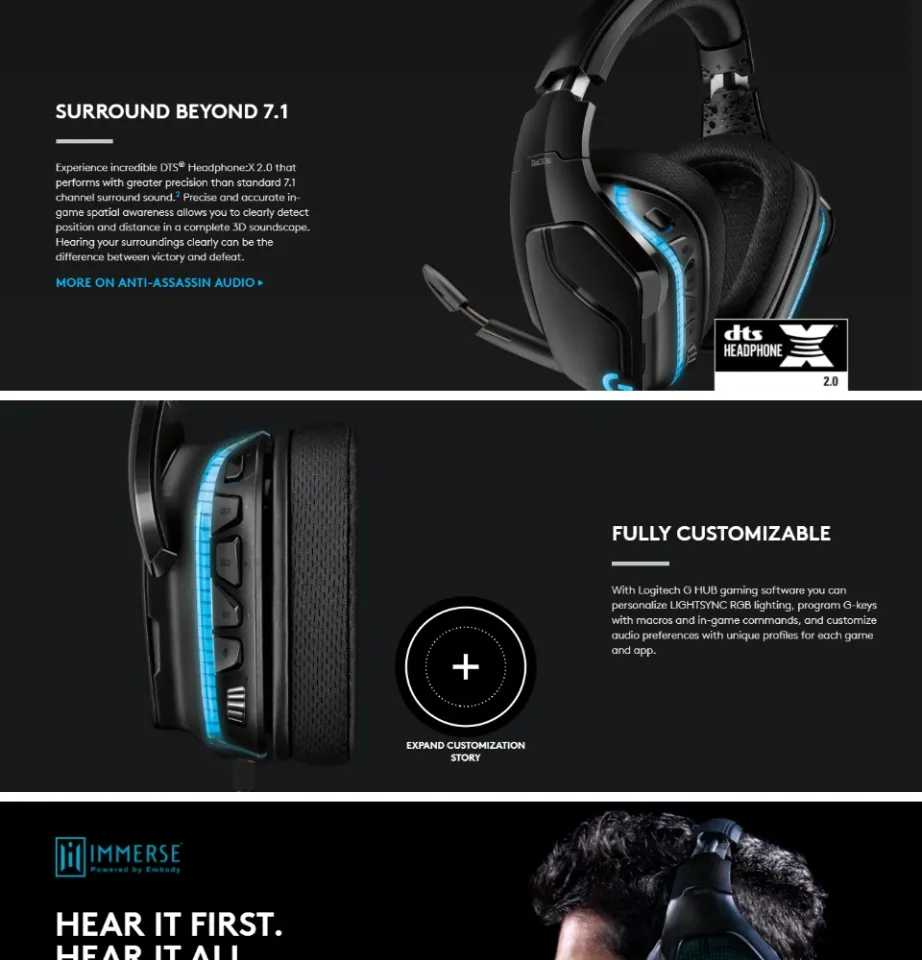 Logitech G633s 7.1 Lightsync RGB Wired Gaming Headset