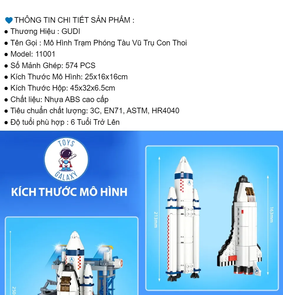 Mô Hình Nhựa 3D Lắp Ráp Tàu Con Thoi NASA 11002 Space Shuttle 2354 m   ArtPuzzlevn