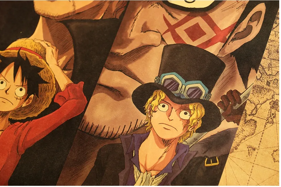 Bức tranh One Piece với hình ảnh của ba anh em Luffy, Ace, Sabo sẽ làm bừng sáng không gian nhà bạn. Hãy ngắm nhìn bức tranh tinh tế và thấy tình cảm liền mạch giữa ba anh em trong truyện. Hãy mua ngay để tận hưởng cảm giác ấm áp của gia đình One Piece!
