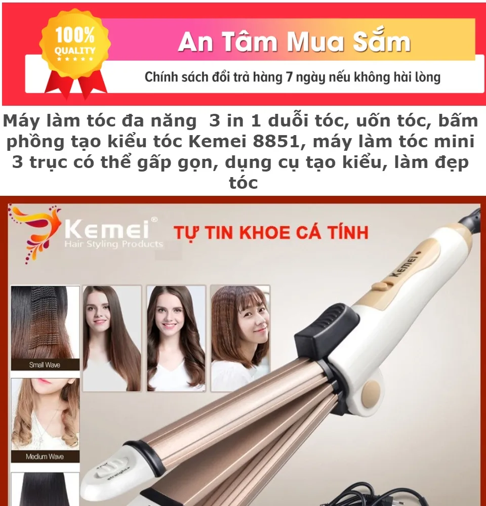 Máy làm tóc đa năng 3in1 là một thiết bị tuyệt vời cho các tín đồ làm đẹp, giúp tiết kiệm thời gian và chi phí đáng kể. Với nhiều chức năng linh hoạt, bạn có thể dễ dàng tạo kiểu tóc theo ý muốn của mình chỉ trong vài phút.