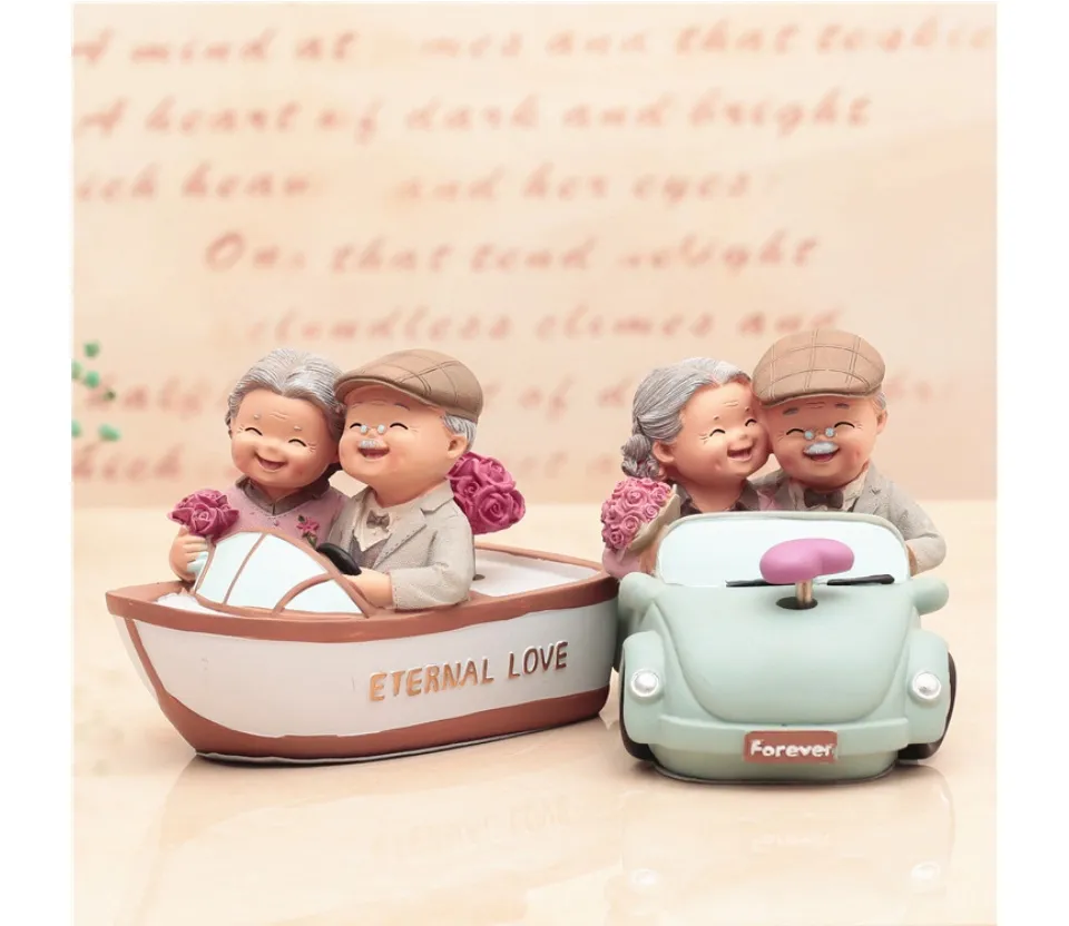 Old Couple Music Box (Love Follows Series) Desk Ornaments Home Living Room  Decoration Anniversary Gift | Lazada