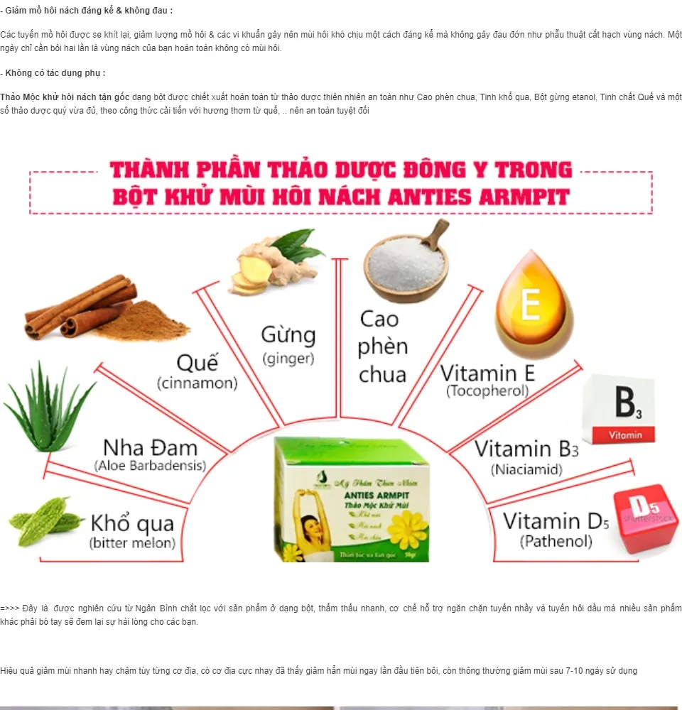 Thảo Mộc Khử Hôi Nách Và Thâm, Sạch Hôi Nách Dứt Điểm, Tận Gốc Ở Bà Bầu, Trẻ Em Tuổi Dậy Thì- Hôi Nách Nam Giới-Thảo Dượ | Lazada.Vn