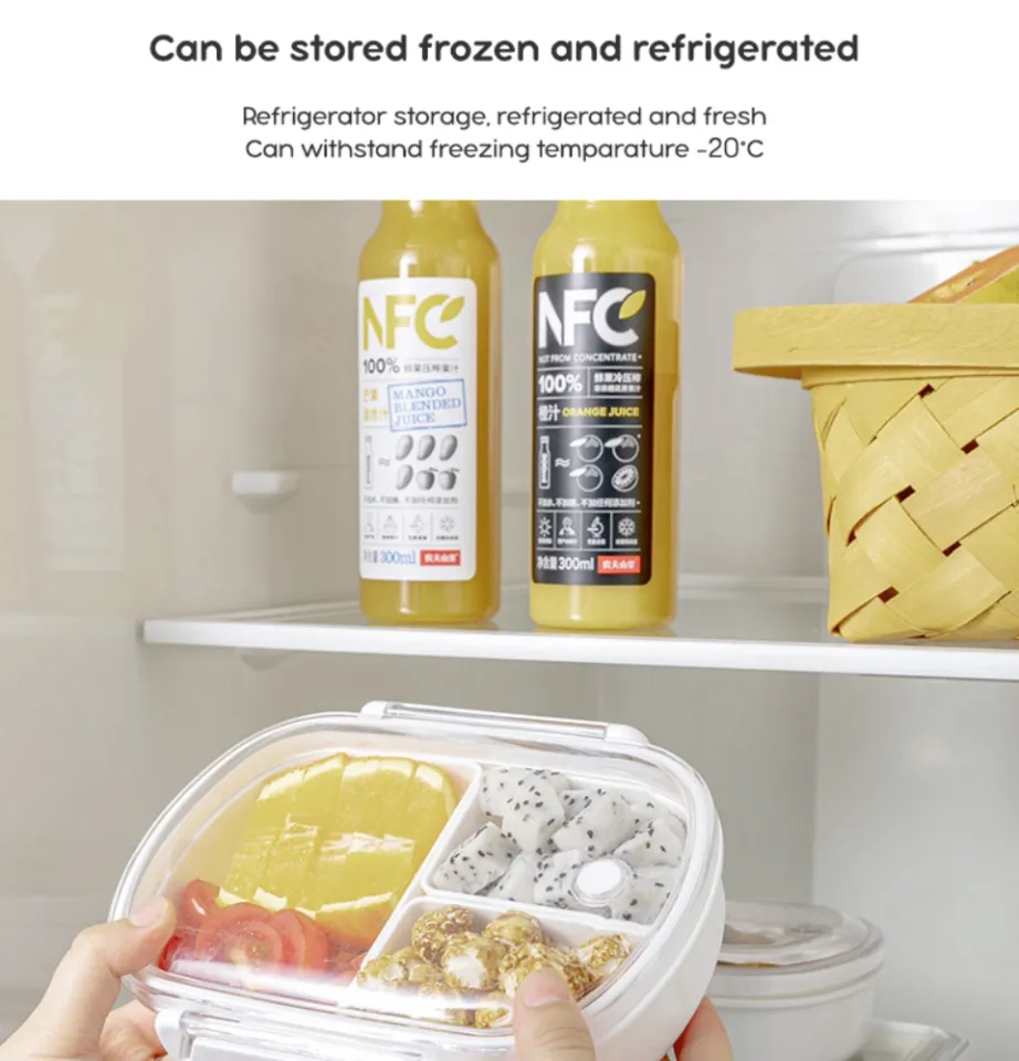 OLS Microwave Safe Lunch Box White Bento Box Removable Compartments  Minimalist Refrigerator Fruits Salad Rice Keep Fresh Storage Food Keeper  Heat Resistance