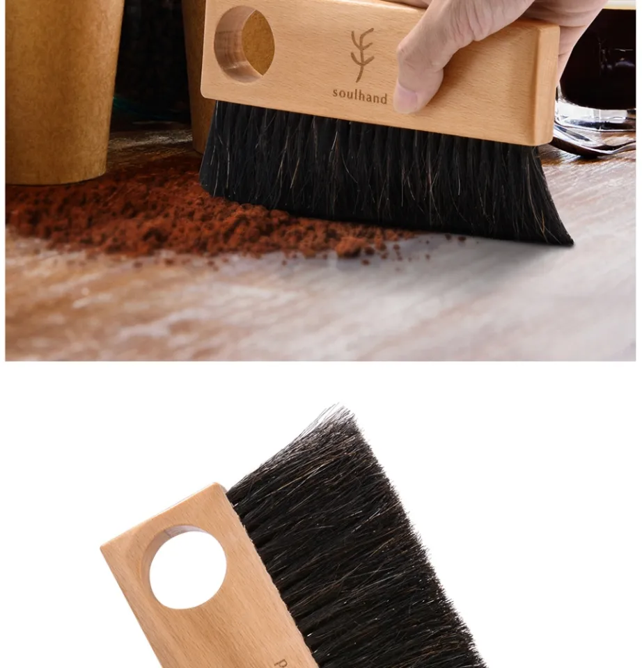 Soulhand Coffee Cleaning Brush Coffee Bar Brush Wooden Handle