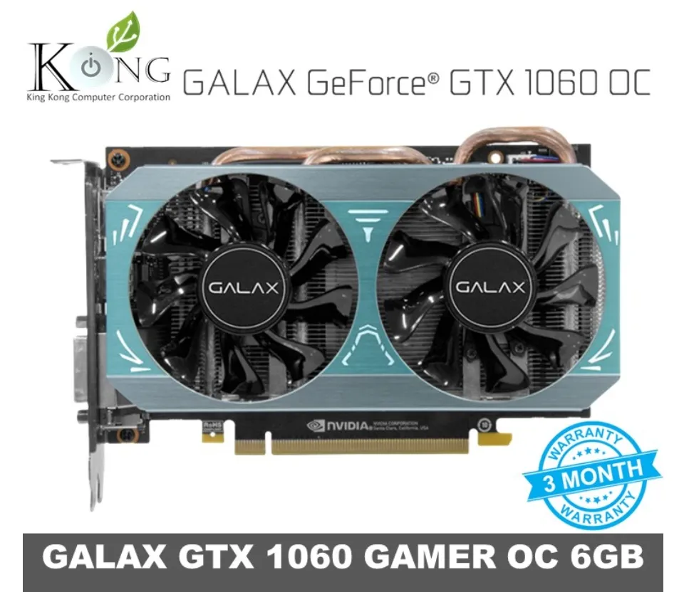 GALAX GeForce® GTX 1060 Gamer OC 6GB 192-bit GDDR5- DP 1.4, HDMI 2.0b, Dual  Link-DVI-D [USED] | Lazada PH