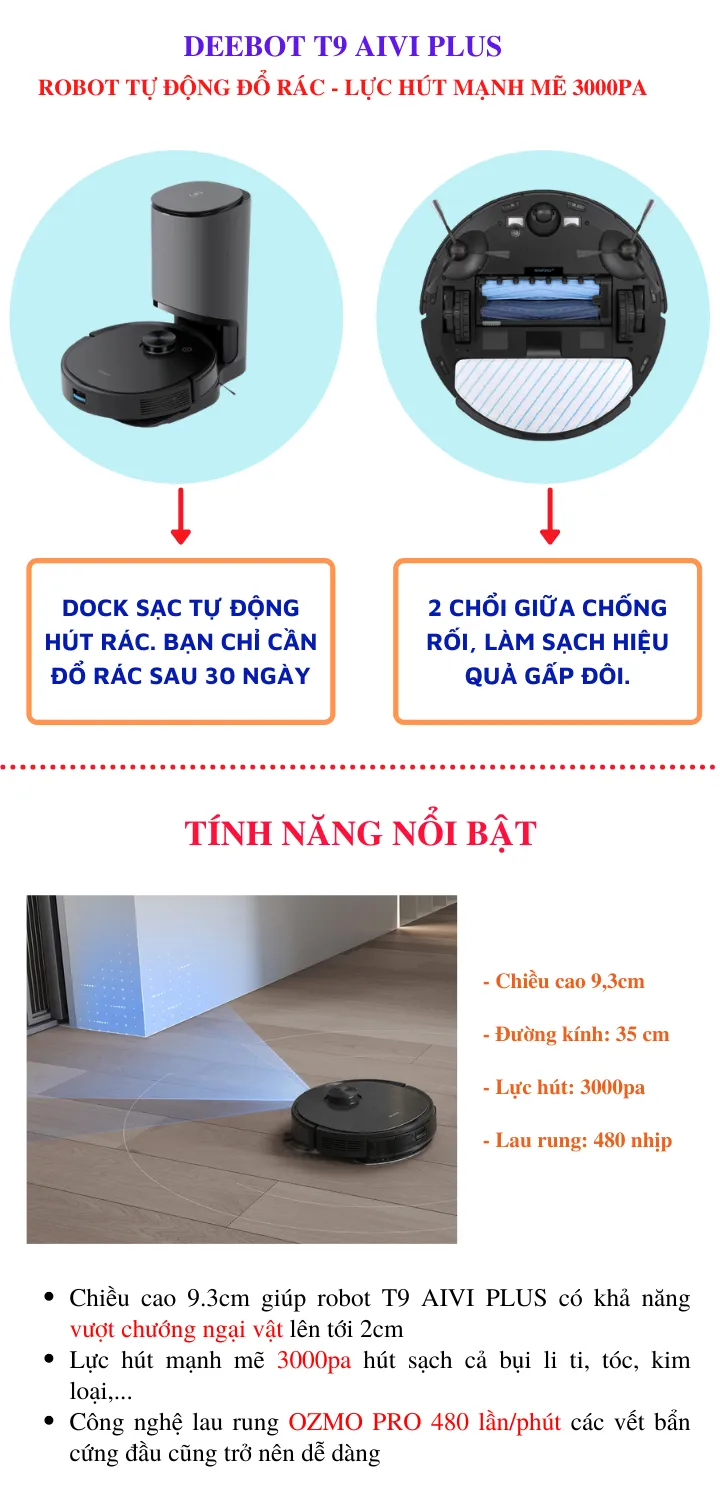 Robot Hút Bụi Lau Nhà Ecovacs DEEBOT T9 