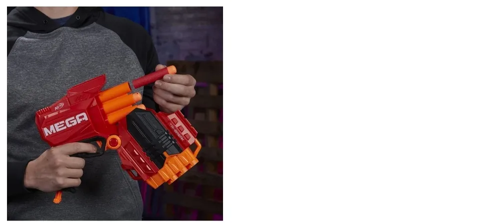 Nerf MEGA Tri-Break Preto - Laranja e Vermelho - Outros Jogos ao