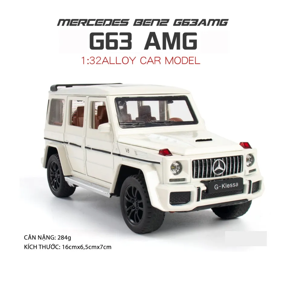 Mô hình xe Mercedes-Benz Amg G63 tỉ lệ 1:32 hãng chezhi khung kim loại 3  màu đen đỏ trắng, quà tặng cho bạn nam, quà noel, quà sinh nhật 