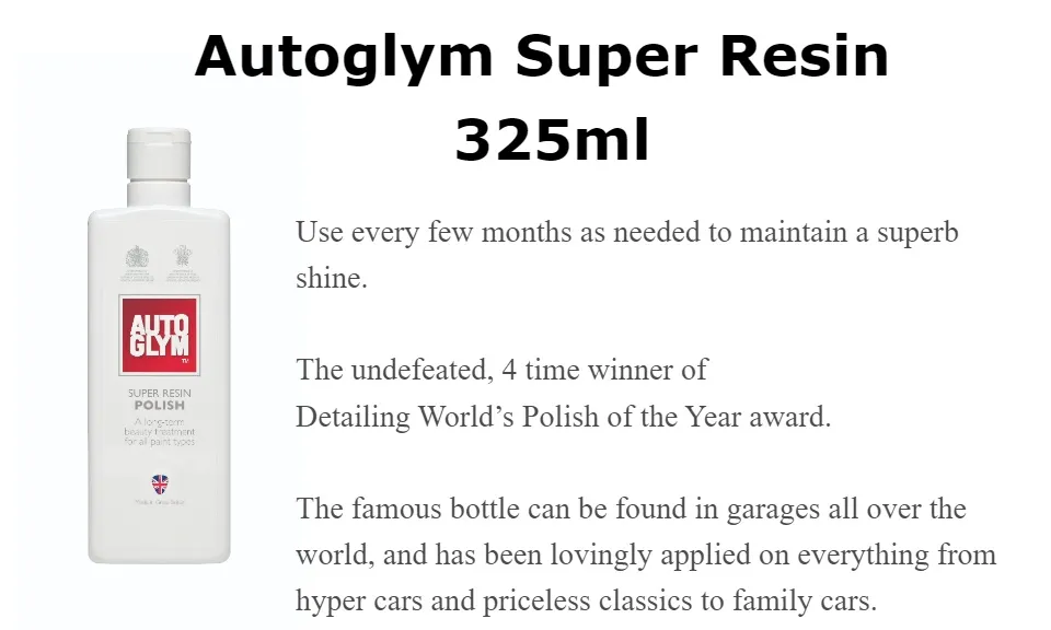 AUTOGLYM Super Resin Polish (325ml,500ml,1litre) Car Polishing