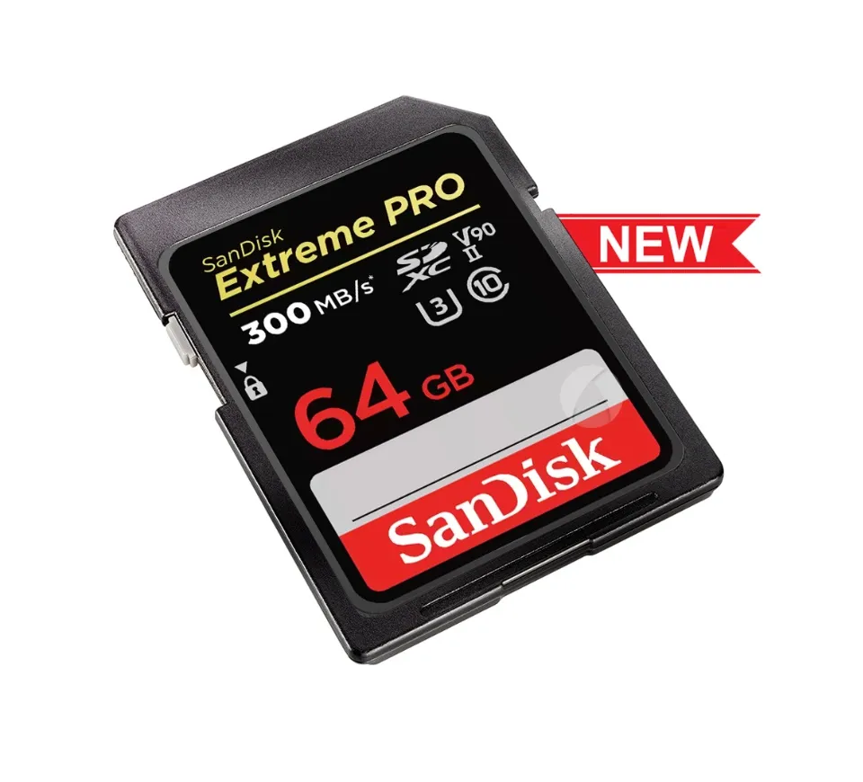 SanDisk Extreme Pro SDXC UHS-II SD Cards ความจุ 64 GB ความเร็ว 300