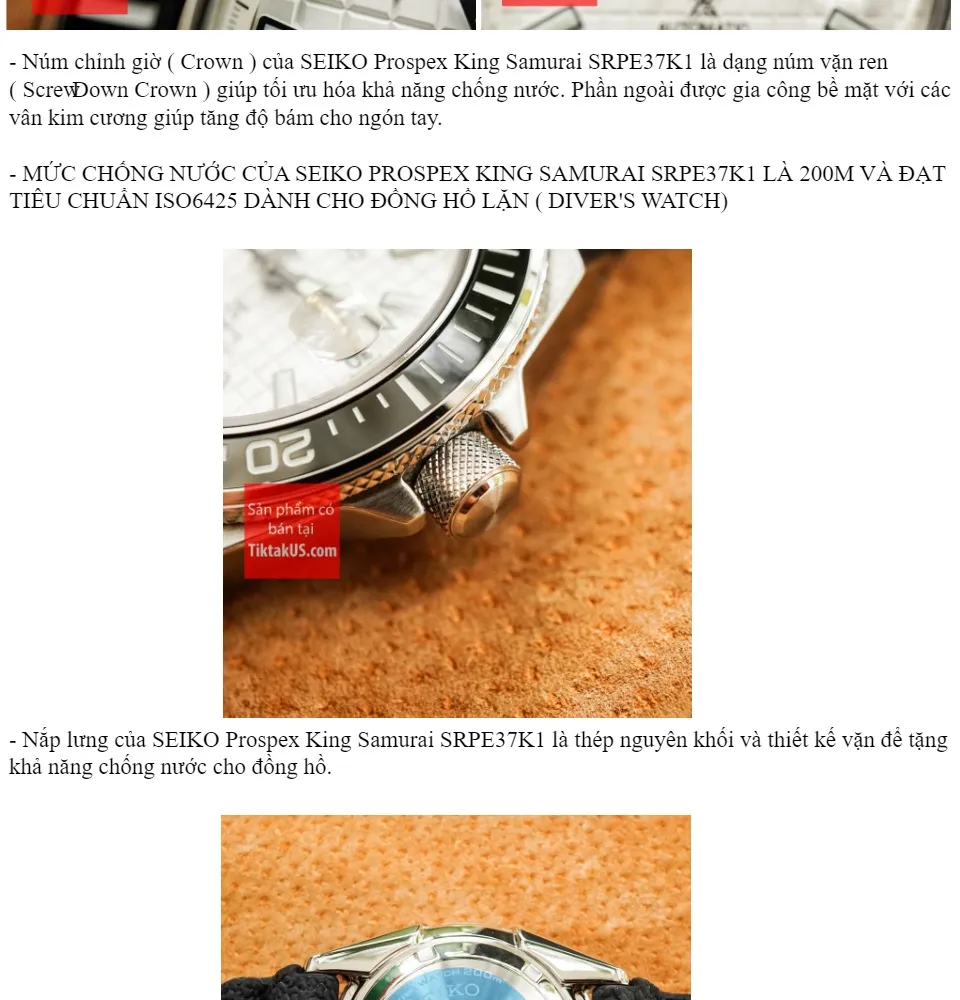 HCM]SEIKO PROSPEX King Samurai SRPE37K1 Đồng hồ nam Automatic size 44mm vỏ  thép không gỉ dây cao su chống nước 200m kính sapphire bezel Ceramic trữ  cót 40 tiếng 