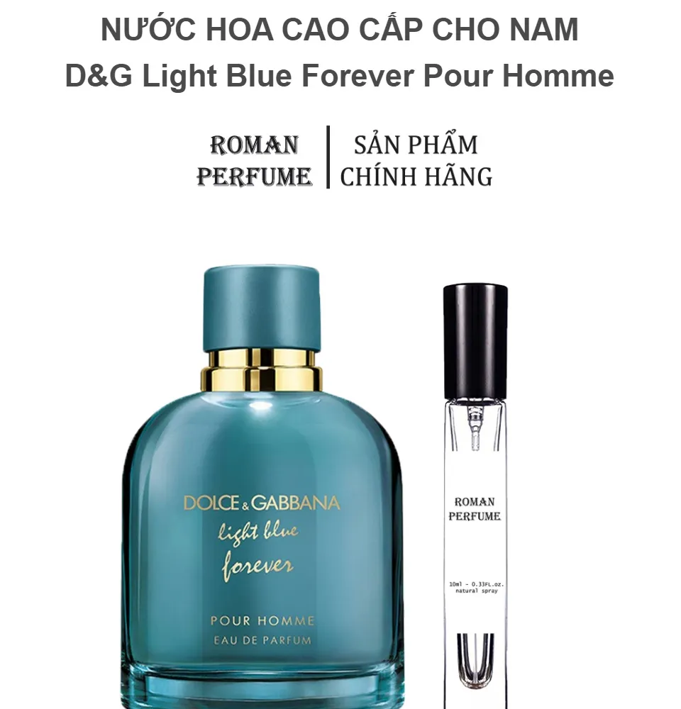 Nước hoa nam chính hãng thơm lâu D&G Light Blue Forever Pour Homme EDP,  nước hoa