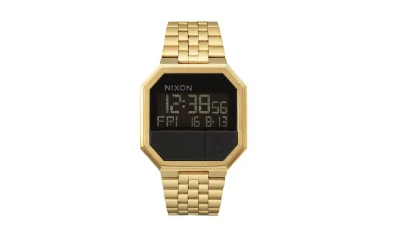 NIXON RE RUN DIGITAL A158502 STAINLESS STEEL GOLD MENS WATCH