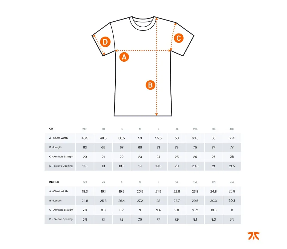 Lazada Exclusive] Fnatic Gear CORE T-Shirt - Black/Orange/White 